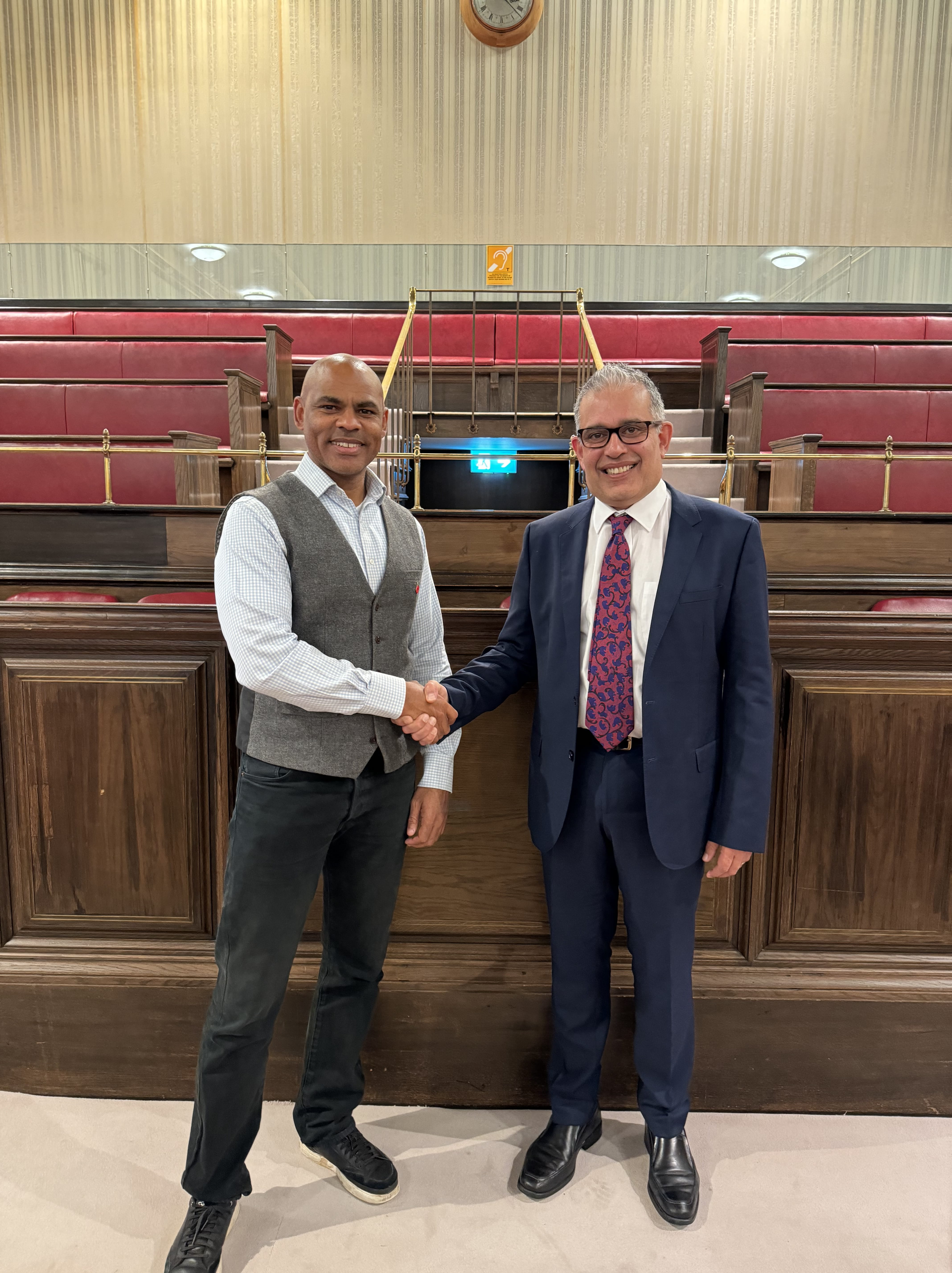 Professor Leon Tikly with Bristol's Mayor Marvin Rees